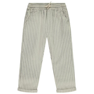 Pantalon rayé à taille élastiquée pour garçon 