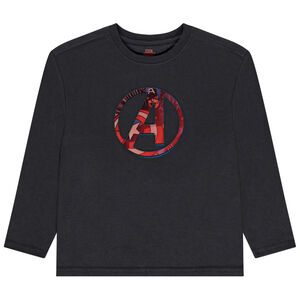 T-shirt manches longues print lenticulaire Captain America Marvel pour garçon 