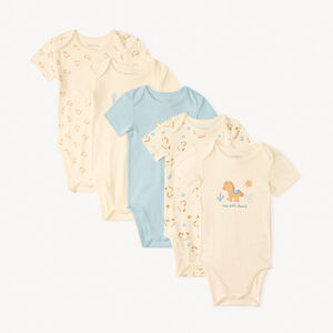 Lot de 5 bodies manches courtes design petit cheval pour bébé garçon 