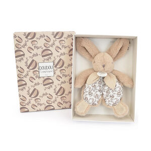Doudou plat Lapin 18 cm beige sable 