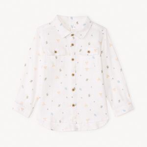 Chemise à manches longues en toile imprimée cactus pour bébé garçon 