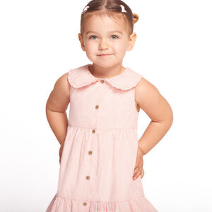 Robe sans manches à rayures et col claudine pour bébé fille 
