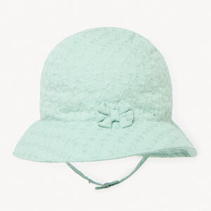 Charlotte en broderie anglaise avec nœud pour bébé fille 