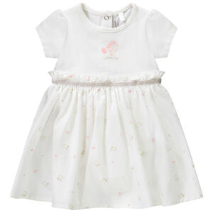 Robe body 2 en 1 bi-matière imprimé oiseaux pour bébé fille 