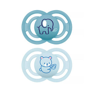 Lot de 2 sucettes silicone Perfect 18M+ animaux (modèle aléatoire) 