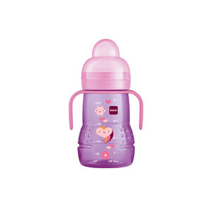 Biberon de transition moyen avec bec antifuite 4m+ 220 ml – Rose 