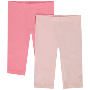 Lot de 2 corsaires unis avec fleurs dorées pour bébé fille 