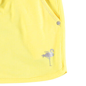 Short en jersey print flamant rose en foil pour enfant fille 