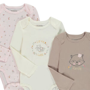 Lot de 7 bodies fantaisie en maille côte pour bébé fille  