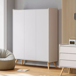 Armoire à 3 portes Vintage blanc/chêne 