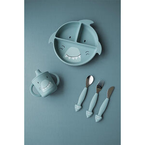 Asssiette avec ventouse et compartiments silicone Mr Shark 