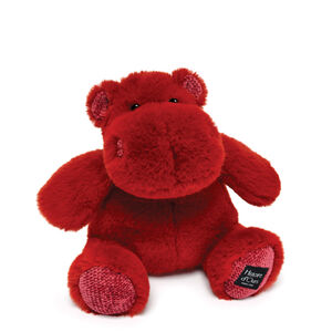 Peluche hippopotame 25 cm - Rouge 