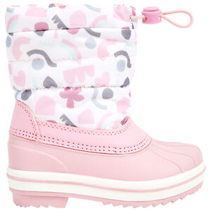 Après-ski rose avec zip et imprimé arty + lien de serrage pour fille 