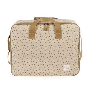Valise bébé de maternité imprimé cœurs Poppy cannelle 