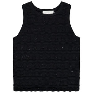 Débardeur uni en crochet ajouré pour fille 