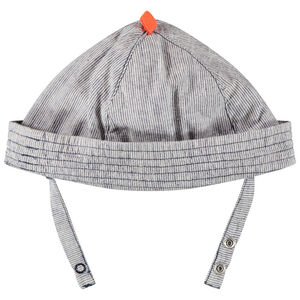 Bob rayé en coton et lin 