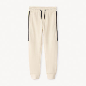 Jogging molleton uni à bandes pour garçon 