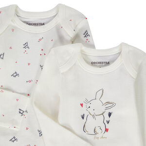 Lot de 5 bodies manches longues en jersey pour bébé fille 