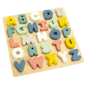 Puzzle alphabet d'apprentissage en bois 