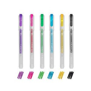 Set de 6 mini styloes à encre gel pailletée Shine like a diamond 