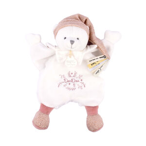 Doudou 25 ans ours rose cape  