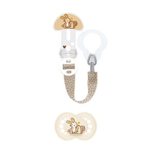 Kit sucette silicone Original 6M+ + attache-sucette réglable (modèle aléatoire) 