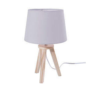 Lampe de chevet 3 pieds en bois - Gris  