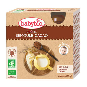 Pack de 4 gourdes bio crème semoule et cacao 