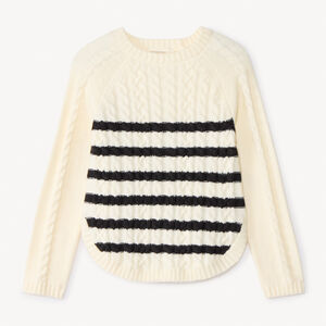 Pull manches longues en tricot marinière pour fille  