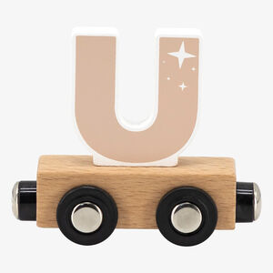 Lettre "U" en bois pour train coloré 