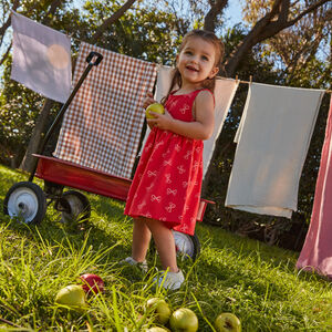 Robe sans manches imprimée nœuds pour bébé fille 