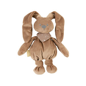 Peluche - Lapin avec foulard phosphorescent - Moka - 30 cm 