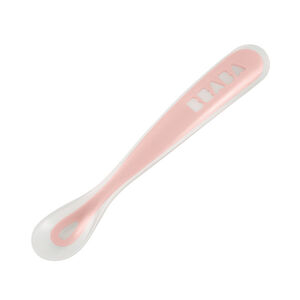 Cuillère 1er âge en silicone - Rose 