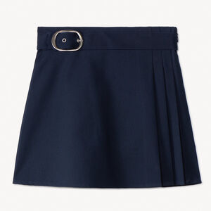 Jupe courte en toile avec ceinture décorative à boucle pour fille  