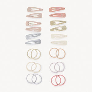 Lot de 12 barrettes + 12 minis élastiques pour fille 
