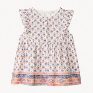 Tunique manches courtes imprimé fleurs pour fille 