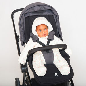 Combi-pilote imprimé fleuri pour bébé fille avec finitions différentes selon l'âge 