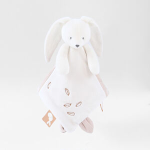 Doudou plat en veloudoux Snow le lapin 