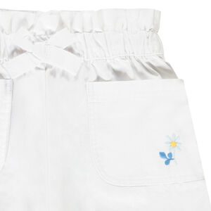 Short à poches en popeline unie pour bébé fille 