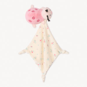 Doudou plat coccinelle en velours pour bébé fille 