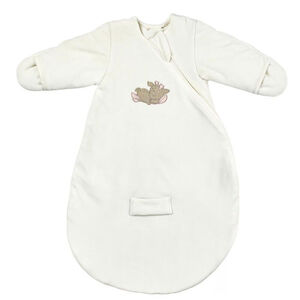 Gigoteuse avec manches et moufles - 60cm - Velours Fanfan - Blanc 