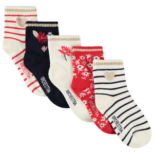 Lot de 5 paires de chaussettes normales fantaisie pour fille  