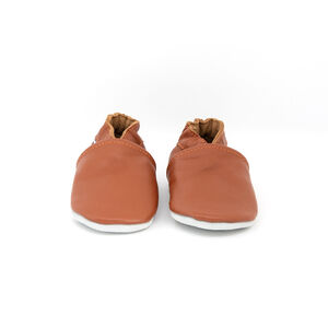 Chaussons souples 3-6M en cuir Babysoft cognac 