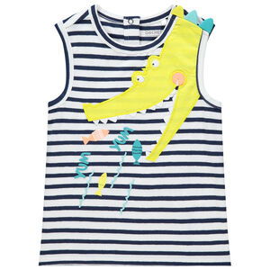 Débardeur en maille rayé motif crocodile pour bébé fille 