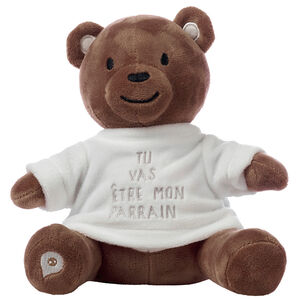 Habillage pour peluche annonce de naissance "tu vas être parrain"  