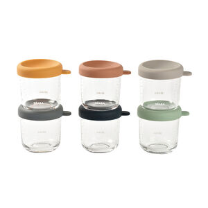 Set de 6 petits pots en verre 250 ml sunrise color 