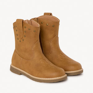 Bottines marron à zip style cow-boy pour fille 