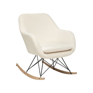 Rocking-chair effet bouclettes Olmeto blanc 