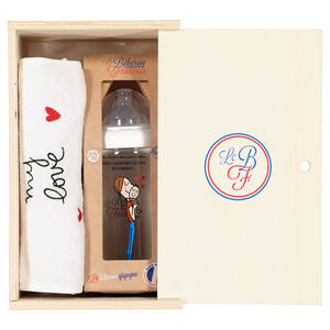 Coffret Bavoir My Love + Biberon 360 ml Maman et Bébé 