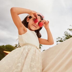 Robe effet 2-en-1 avec dos nu en forme de cœur pour fille 